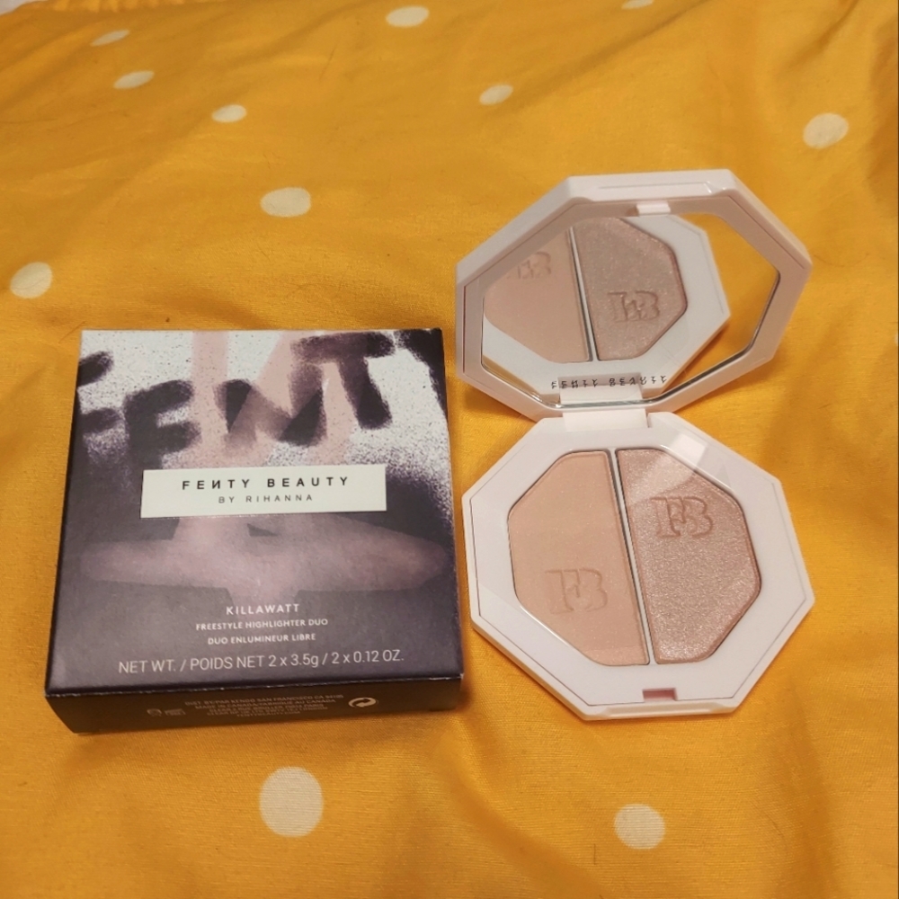 Fenty Beauty Kilowatt Highlighter Duo in Lightning Dust and Fire Crystal